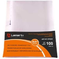 Файл-вкладыш А4+, 40 мкм., Lamark, с пер-ей, вмес-ть 100л., яич. скорлупа, 100шт\уп.