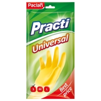 Перчатки резиновые хозяйственные Paclan "Practi. Universal", разм. S, х/б напыление