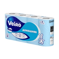 Бумага туалетная VEIRO Домашняя, 2-сл,   8 рул. 15 м.