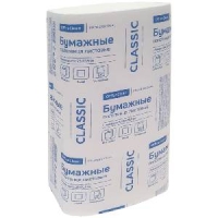Бумажные полотенца лист. OfficeClean Professional(V-сл.), 1-слойн., 200л/пач., 23*20,5, белые