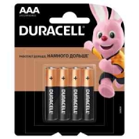 Батарейка AAA Duracell Basic Alkaline, LR03, 1.5V, 1300 mAh, 4 шт. в блистере.