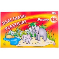 Пластилин Мультики, 18 цветов, 360 гр, со стеком.